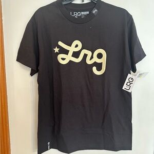 LRG Lifted Research Group Mens M "Western Script" Black Graphic T-Shirt NEW